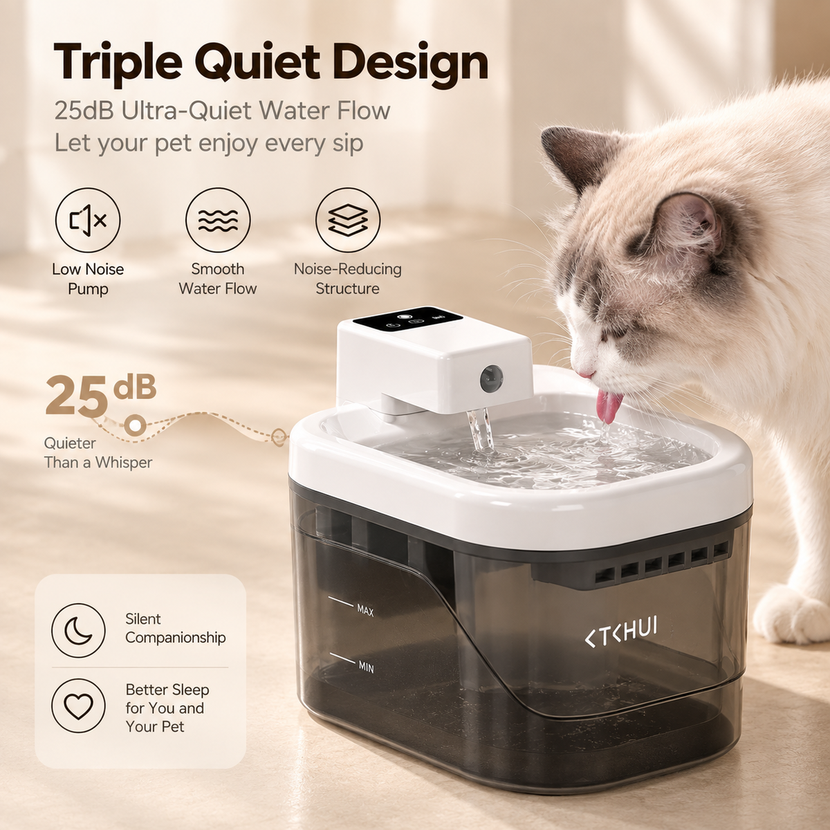 2L Smart Pet Water Fountain – Wireless Motion Sensor Dispenser