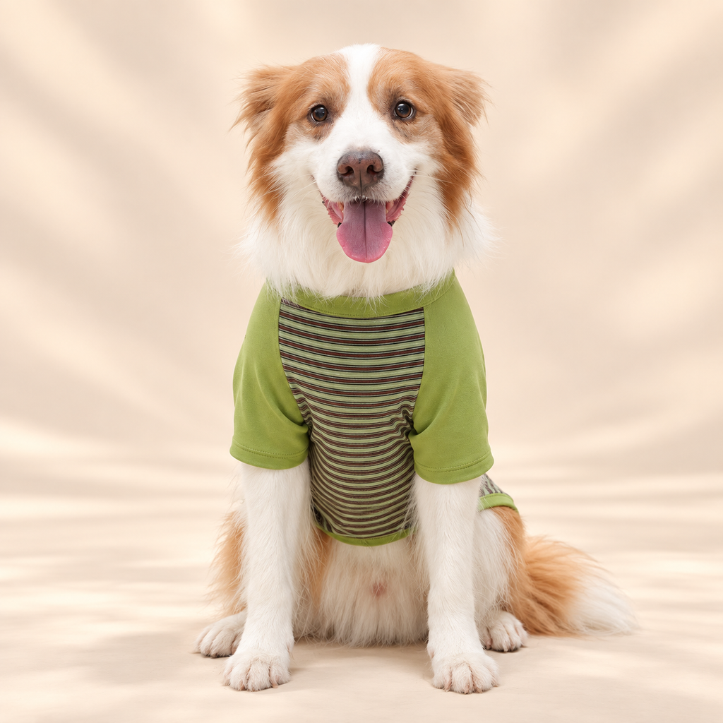 Retro Striped Dog T-Shirt
