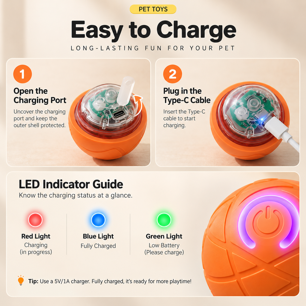 Interactive Jumping Ball – Rechargeable Automatic Pet Toy