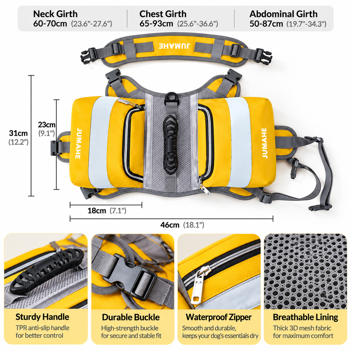 Outdoor Adventure Dog Saddle Bag Harness