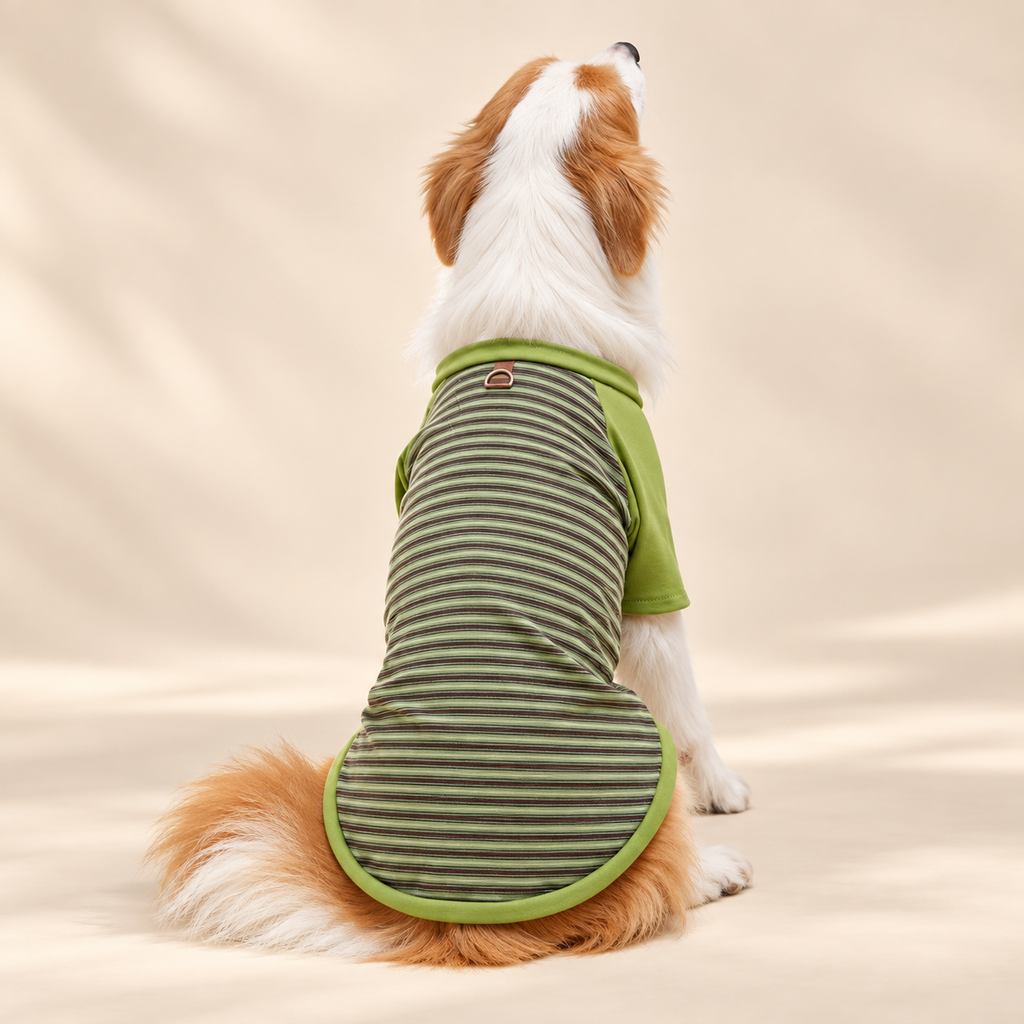 Retro Striped Dog T-Shirt