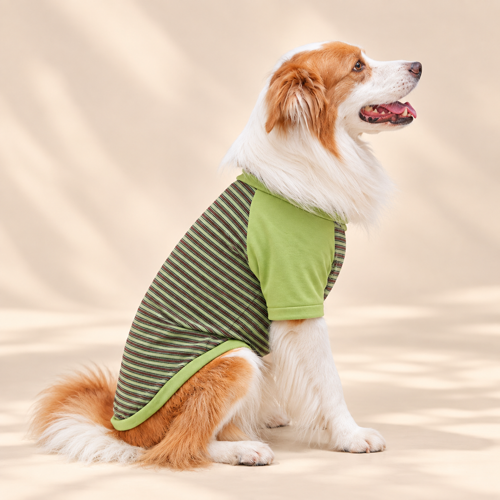 Retro Striped Dog T-Shirt