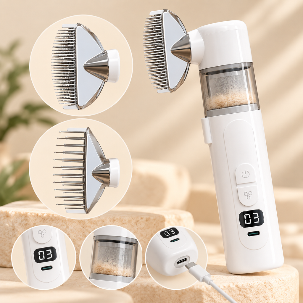2-in-1 Pet Grooming & Loose Hair Collector