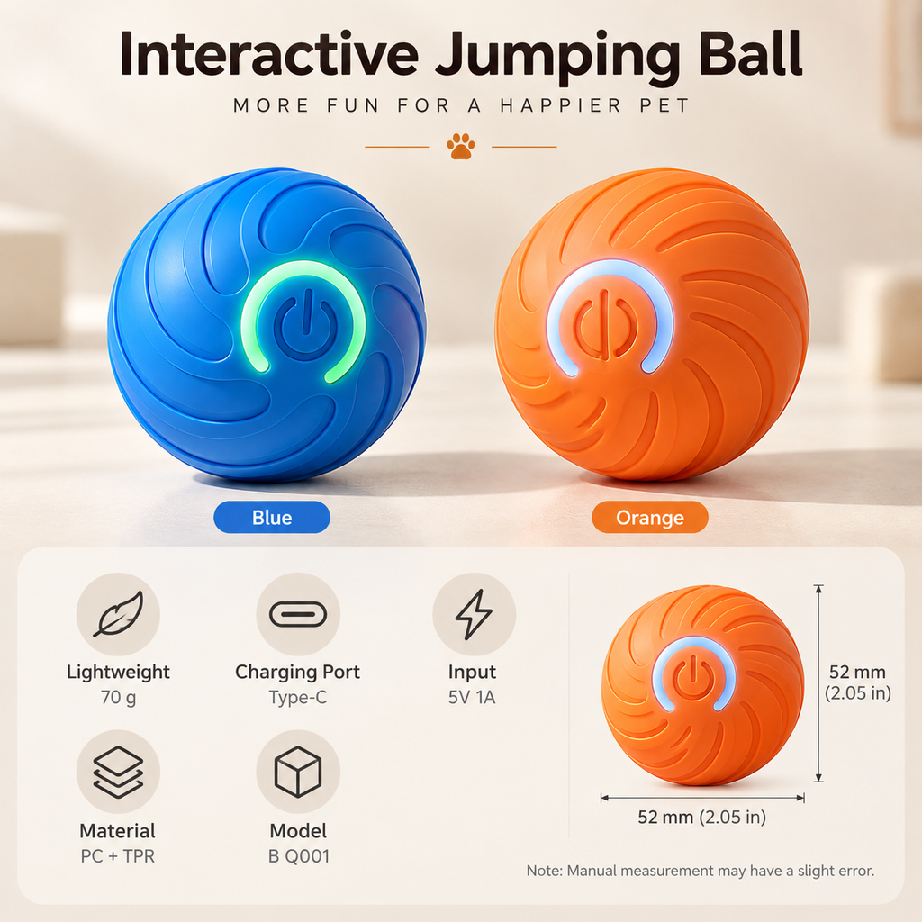 Interactive Jumping Ball – Rechargeable Automatic Pet Toy