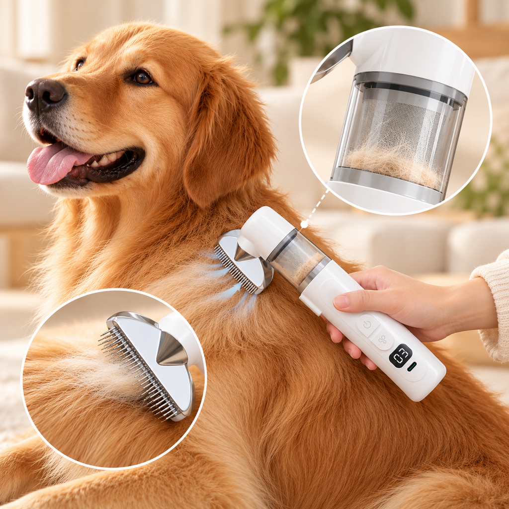2-in-1 Pet Grooming & Loose Hair Collector