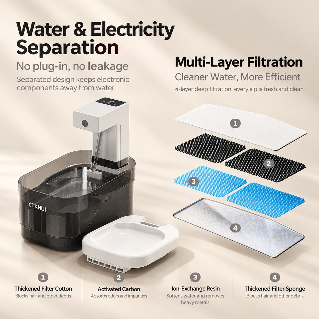 2L Smart Pet Water Fountain – Wireless Motion Sensor Dispenser